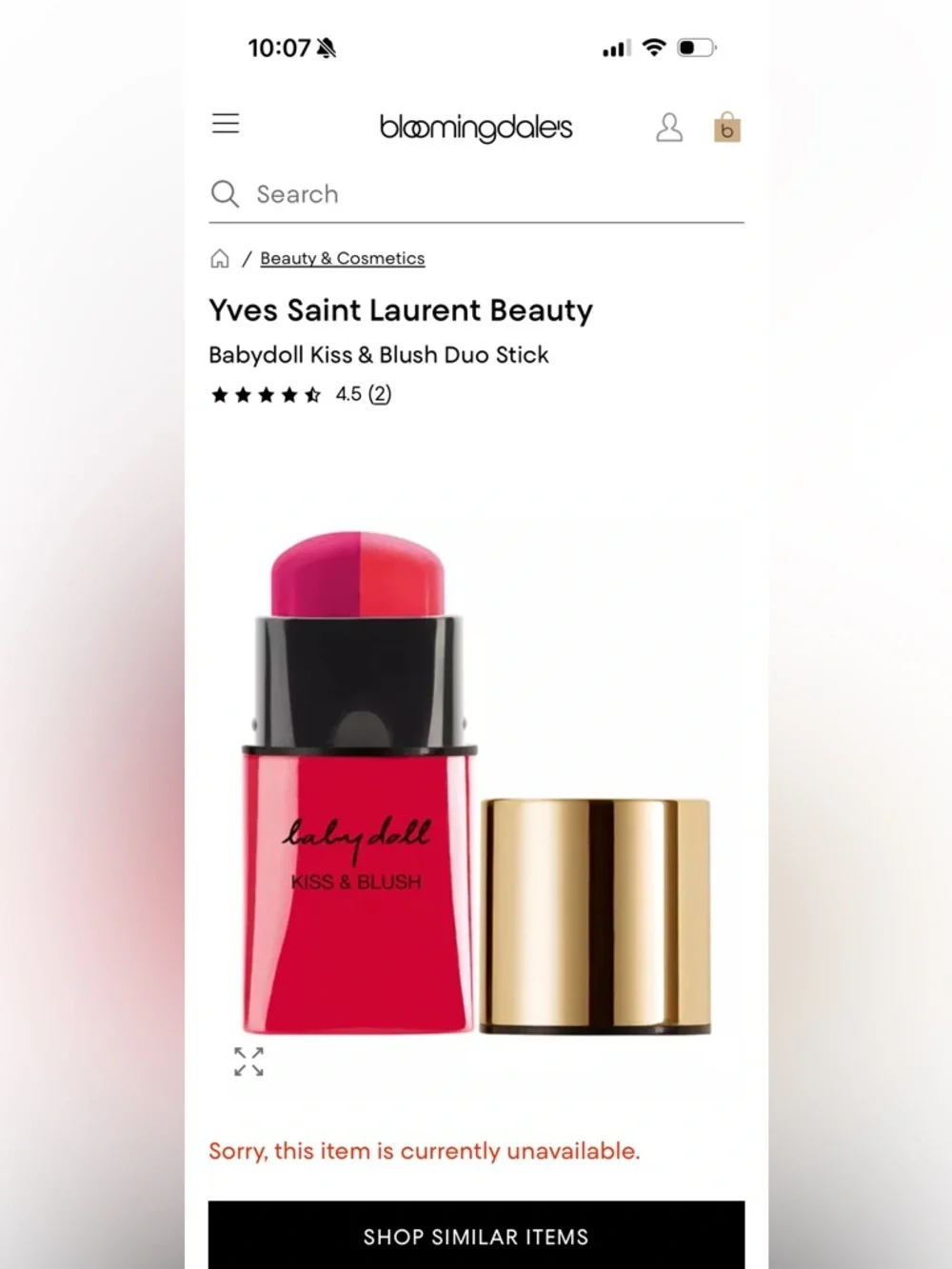 Yves Saint Laurent Baby Doll Kiss & Blush Duo Stick - From Marrakesh to Paris